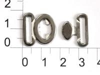 038R никель 15мм Застежки металл для купальников (упаковка 100 штук)