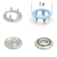 Кнопка трикотажная (кольцо) нерж 7,8 мм эмаль № 168 голубой уп 1440шт