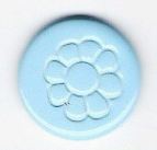 Розн.уп. Кнопка с крышкой  9,5 мм РОМАШКА цв.Голубой (уп 20 шт.)