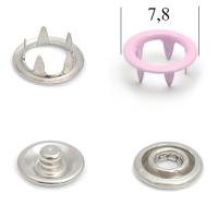Кнопка трикотажная (кольцо) нерж 7,8 мм эмаль № 134 розовый уп 1440шт