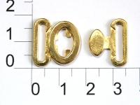 038R золото 15мм Застежки металл для купальников (упаковка 100 штук)