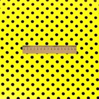 Ткань Кашибо горох 0,8см желтый/черный арт.5074