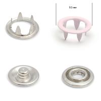 Кнопка рубашечная  (кольцо) 9,5 мм - эмаль 133/1440 шт., цв. светло-розовый