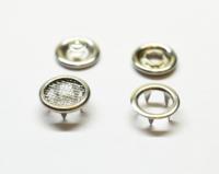 Розн.уп. Кнопка с крышкой  9,5 мм рубашечная, сеточка никель (уп 50 шт.)