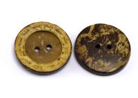 Пуговицы кокос  CY 0219 40L-25мм2 прок.цв. Натуральный(уп.1000 шт)