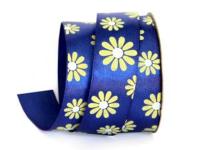 UT013-25-3162-white/014 Лента атласная с рисунком 25мм (рулон 20 ярдов = 18 метров)