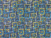 Ткань курточная детская  Дьюспо 240T WR PU цв.Quadrates т.синий 71 + желтый