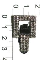 3400 черный никель Клипса со стразами