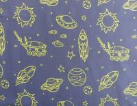 Ткань курточная детская  Дьюспо 240T WR PU цв.Cosmos т. синий