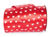 UT003-50-3095-white Лента атласная с рисунком 50мм (рулон 20 ярдов = 18 метров)