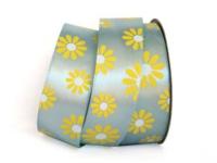 UT013-25-3105-white/014 Лента атласная с рисунком 25мм (рулон 20 ярдов = 18 метров)