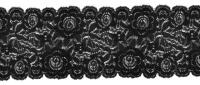 1227 черный кружево-стрейч 85мм (намотка 27,4 метров)