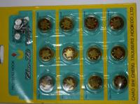 Пуговицы джинсовые в блистере 17мм (уп. 12шт.), Кленовый лист цв. антик