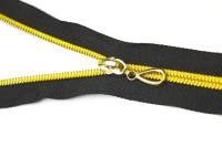 Молния спиральная(Витая) Т7 декор 60 см №322 черное- золото , ( уп.50 шт.)