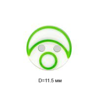 Пуговицы полиэстр CY 3235 18L-11мм,2 прок.цв.зеленый(уп.1000 шт)