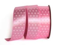 UT003-25-3077-white Лента атласная с рисунком 25мм (рулон 20 ярдов = 18 метров)