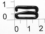 1509В черный Крючок металл крашенный ширина=15мм (упаковка 1000 штук)