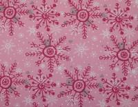 Ткань курточная детская  Дьюспо 240T WR PU цв.Snowflakes-18 розовый 135