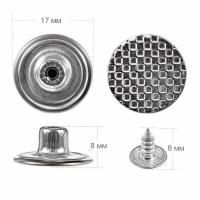 Пуговицы джинсовые в блистере 17мм (уп. 12шт.), Соты цв. никель1