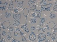 Ткань курточная детская  Дьюспо 240T WR PU цв.Baby Boom жемчуг 230