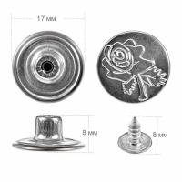 Пуговицы джинсовые в блистере 17мм (уп. 12шт.), Роза цв. никель1