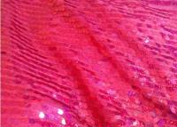 Ткань 5033 Сетка пайетки Галлограмма №201 ярко-розовый (фуксия, малина)