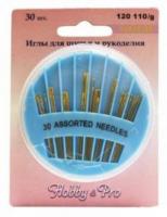 120110/g Набор ручных игл с золотым ушком на диске, 30 шт.