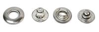 Кнопка металл (нерж), клямерная, D=18мм, цв.никель (упаковка 500 штук)