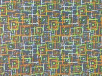 Ткань курточная детская  Дьюспо 240T WR PU цв.Quadrates т.серый 18-3905 + оранжевый