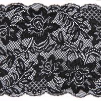 8815 черный кружево-стрейч 150мм (намотка 18 метров)