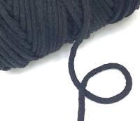 Шнур хлопчатобумажный круглый с наполнителем 6 мм (уп.100м) цв. 111 черный