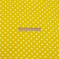 Ткань Кашибо горох 0,8см желтый/белый арт.5074