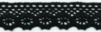 0007F черный кружево вязанное 28мм (намотка 20 ярдов = 18,3 метров)