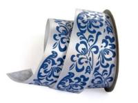 UT016-25-3001-161 Лента атласная с рисунком 25мм (рулон 20 ярдов = 18 метров)