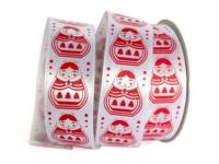 UT005-25-3001-095 Лента атласная с рисунком 25мм (рулон 20 ярдов = 18 метров)