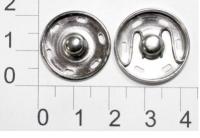 Кнопка металл (нерж), пришивная потайная, D=21мм, цв.никель (упаковка 500 штук)