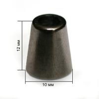16639К черный никель концевик металл h=12мм (упаковка 500 штук)