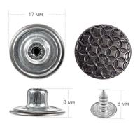 Пуговицы джинсовые в блистере 17мм (уп. 12шт.), Соты цв. черный никель1