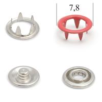 Кнопка трикотажная (кольцо) нерж 7,8 мм эмаль № 147 красный уп 1440шт