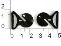 Застежка пластик XZD-15В черный 12мм (упаковка 100 штук)