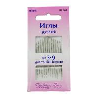 110108 Иглы вышивальные для тонкой шерсти №3-9, упак._16 шт., Hobby&Pro