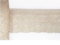 0073F бежевый кружево вязанное 100мм (намотка 20 ярдов = 18,3 метров)