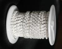 Стразы в металлической цепочке цв.никель, арт.0403-1101А SS8 CRYSTAL (упаковка 10 метров)