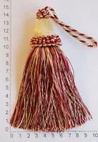 BX- 903-А6 -кисть цв.бордо/беж. ( высота от основания 14 см, со шнуром 23 см )