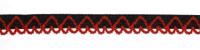 5369 черный/красный резинка бельевая 11мм (намотка 144 ярда = 131,7 метра)