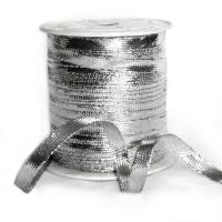 Шнур арт.8001 плоский серебро 4мм (упаковка 100 метров)