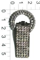 3200 черный никель Клипса со стразами