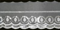 0056 белый Кружево с пайетками 80мм (упаковка 15 ярдов = 13,7 метра)