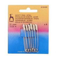 84405 Булавки английские 51мм, сталь, 6шт PONY