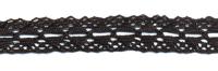 0004F черный кружево вязанное 21мм (намотка 20 ярдов = 18,3 метров)